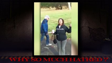 California Woman verbally & then Physically attacks Muslims  What A BIGOT [Full HD,1080p]