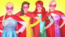 Frozen Elsa & Disney Princess Superheroes! w/ Spiderman, Pink Spidergirl, Mermaids & Joker Prank :)
