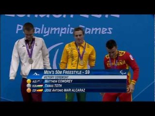 Swimming - Men's 50m Freestyle - S9 Victory Ceremony - London 2012 Paralympic Games