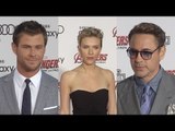 Marvel's Avengers: Age of Ultron Red Carpet Premiere Scarlett Johansson, Robert Downey Jr.