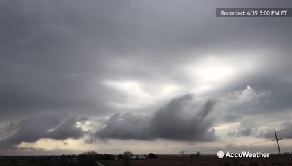 Strong storm developing west of Omaha, Nebraska