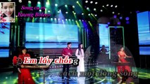 [Karaoke] Lk Tình Ngăn Đôi Bờ & Làm Dâu Xứ Lạ(Thieu giong nam)_Song ca với Huong Bolero