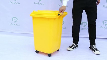 Thùng rác nhựa HDPE 50L, 60L thùng rác y tế màu vàng