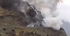 Massive Rock Above Road Blown to Bits in Earthquake Clean-Up