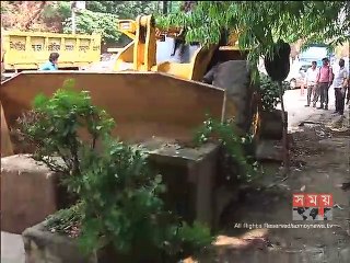 গুলশানে দূতাবাসের সামনে ফুটপাত অবমুক্তকরণ অভিযান শুরু