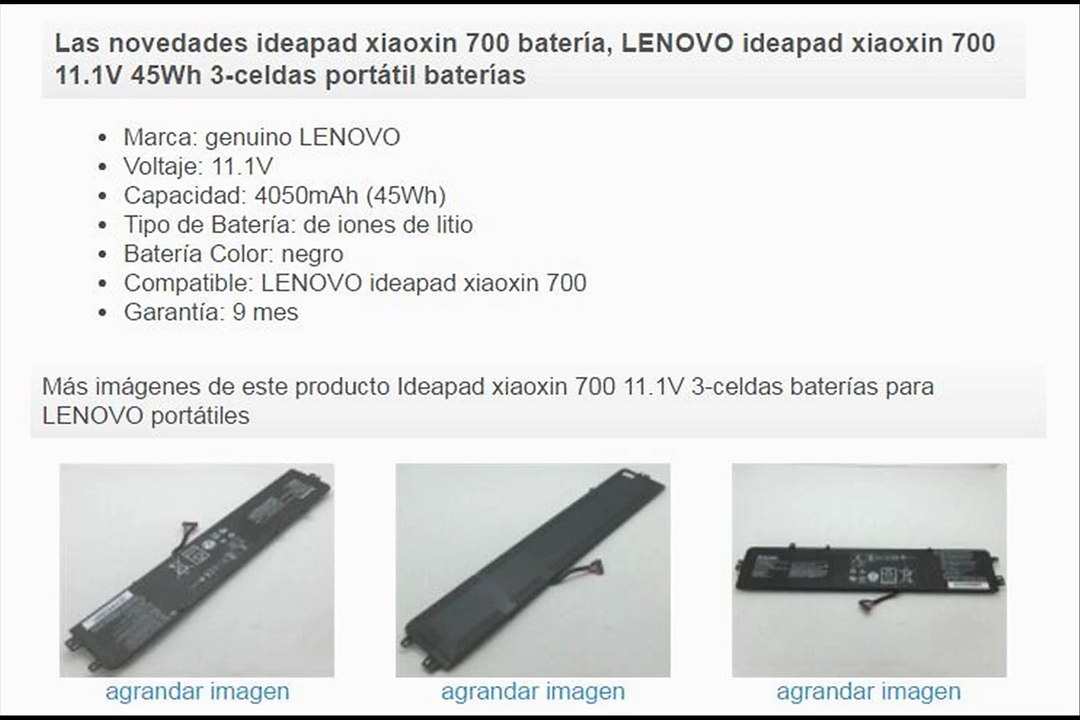 L14M3P24 11.1V 3-celdas para ENOVO Ideapad Xiaoxin 700-15ISK  portátiles
