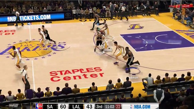 NBA 2K17 Kawhi Leonard & Spurs Highlights at Lakers 2