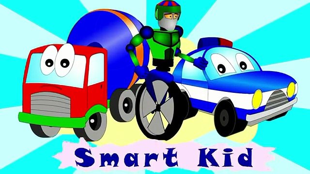 Big Trucks & Vehicles. An excavator - loader and Locomotives. Learn about Shapes