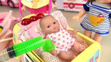 Doctor Kit and Baby doll ambulance hospital car toys play