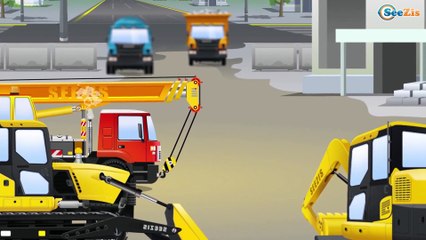 The Excavator Cartoon Compilation for children - Trucks and other Excavators Kids Animation
