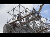 Norcia (PG) - Terremoto, lavori in chiesa Santa Maria Argentea (20.04.17)