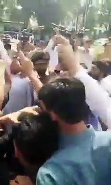 Outside supreme court today when PTI workers saw PMLN workers