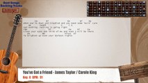 You've Got a Friend - James Taylor / Carole King Guitar Backing Track with chords and lyrics