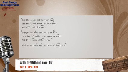 With Or Without You - U2 Vocal Backing Track