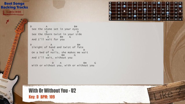 With Or Without You - U2 Guitar Backing Track