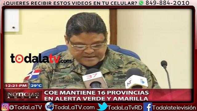 COE mantiene 16 provincias en alertas verde y amarilla-Noticias Ahora-Video
