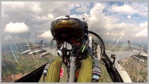 AMAIZING F-16 Fighter Jet 9 planes formation from the Leader Cockpit view