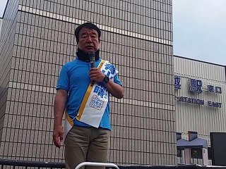 【参議院選 全国比例】20160704 青山繁晴＠川越駅（雨のため途中まで）