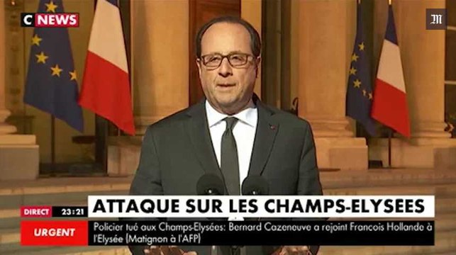 Fusillade sur les Champs-Elysées : Hollande exprime sa grande tristesse à l'égard du policier tué