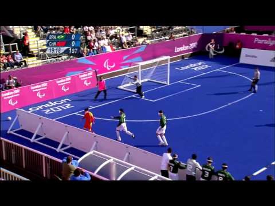 Football 5-a-side - BRA vs CHN - 1st half - Men's - B1 Prelims - London 2012 Paralympic Games