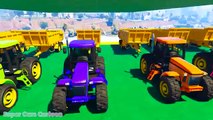 COLOR TRACTOR with SMALL CARS! Funny cartoon for kids and babies!