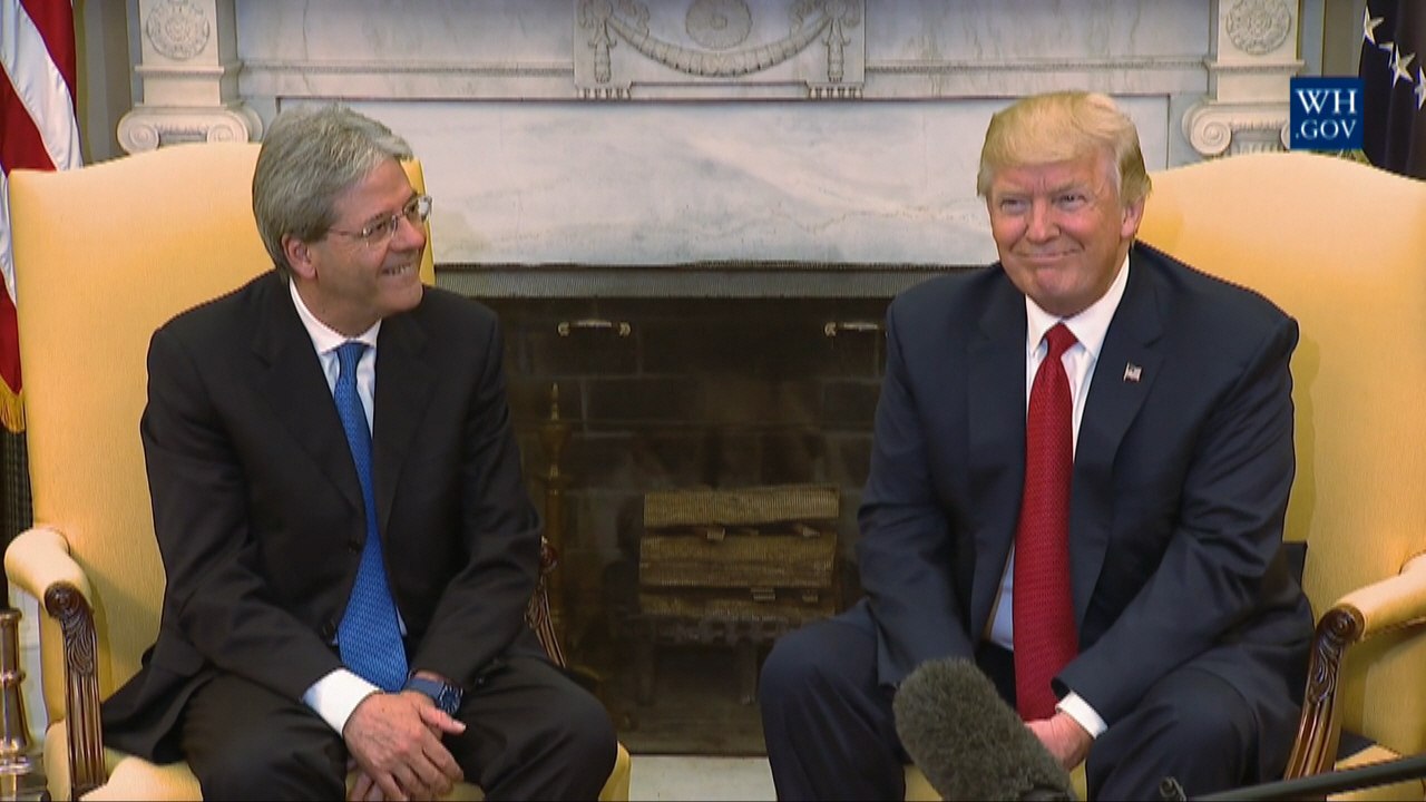 President Trump Greets Italian Prime Minister Gentiloni