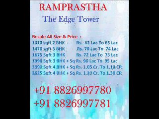 The Edge Tower 3 BHK Corner Flats 1775 Sqft in Dwarka Expressway Ramprastha City 8826997781