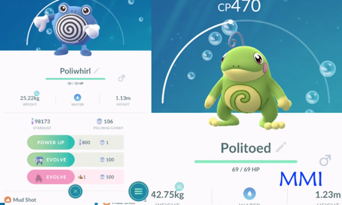 Pokemon GO | Poliwhirl Evolves Into Politoed