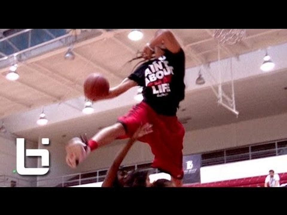 Kenny Dobbs Between The Legs OVER a sign! NASTY Dunks During Ballislife All American Half-Time!