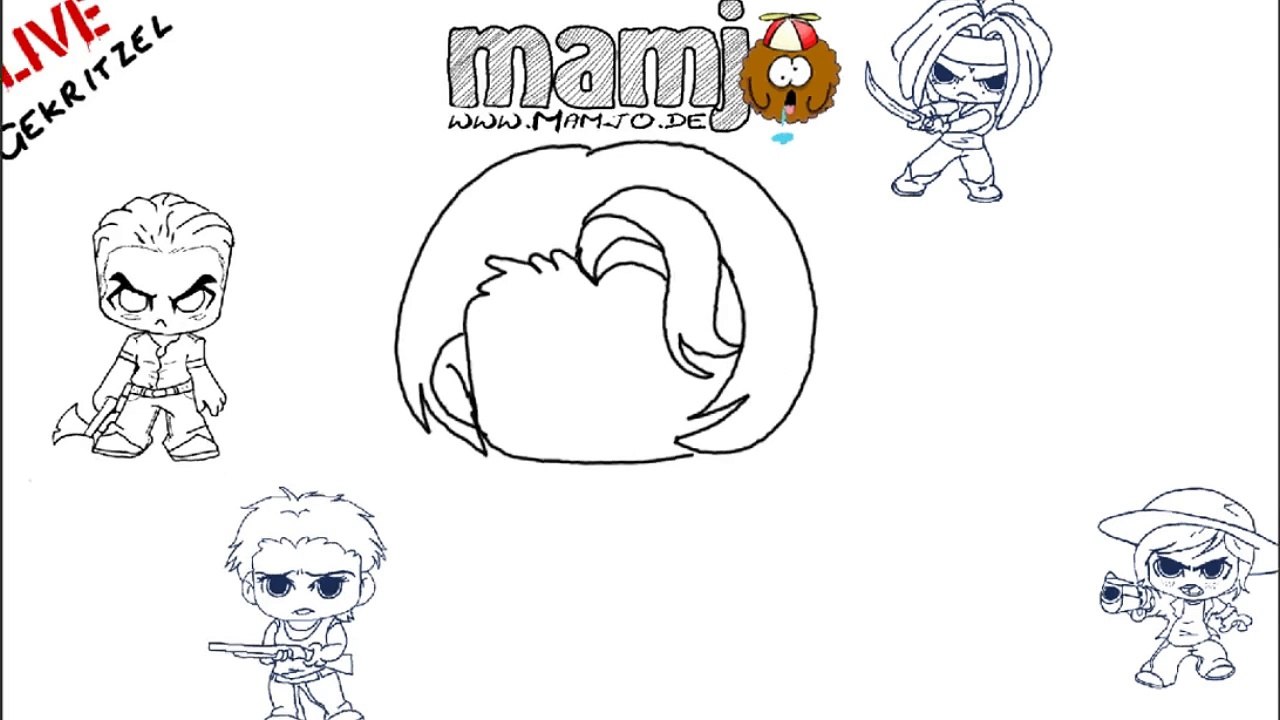 #265 The Walking Dead chibi Maggie  Zeichnung Skizze einfach easy gekritzel Tutorial