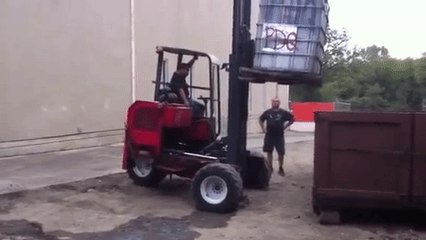 Heavy Load Tips Over Forklift