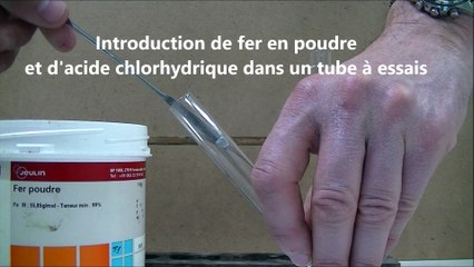 Réaction entre l'acide chlorhydrique et le fer