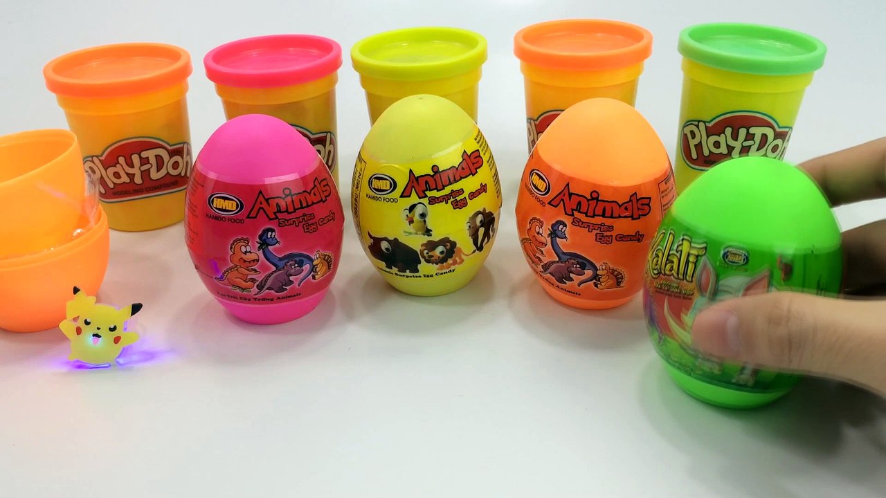 Learn Colors With Play Doh and Surprise Eggs for Children - Numbers and Dinosaurs Video for Kids