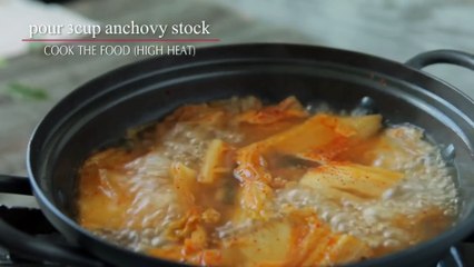 Guide to make kimchi tofu - Korea