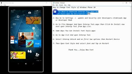 Change Font Style of Windows phone 8.1,10