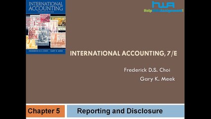 International Accounting - Reporting and Disclosure