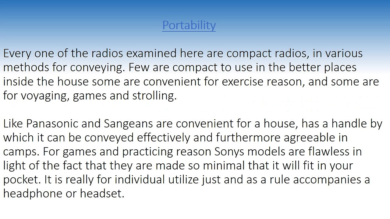 Things to consider before buying a portable radio