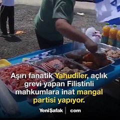 İsrailliler açlık grevindeki Filistinli mahkumların önünde mangal yaptı!