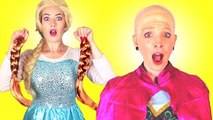 Frozen Anna Loses Her Hair! w/ Elsa, Spiderman vs Maleficent & Joker, Candy, Mermaids. Webs & Tiaras