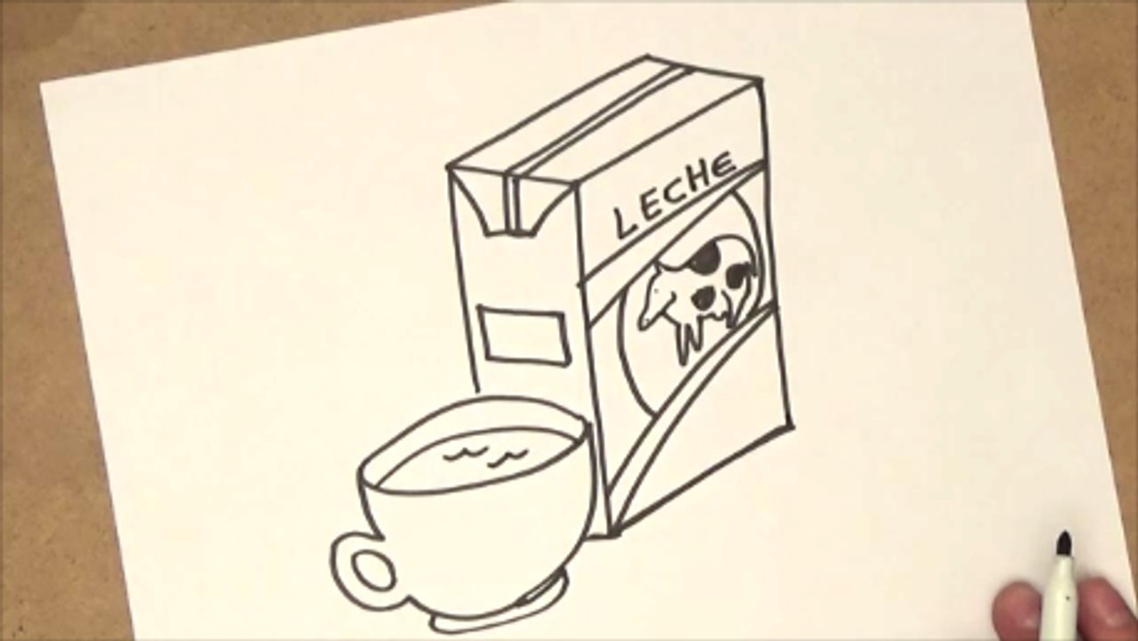 como dibujar una a caja de leche