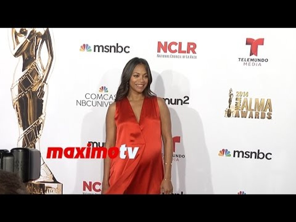 Zoe Saldana (Pregnant) | 2014 ALMA Awards | Red Carpet | New Video