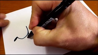 Very Easy ! How to turn words JUMP into a Cartoon - art on paper for kids-slxBuOmkkBo