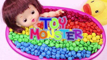 Baby Doll Bath Time Nursery Rhymes Finger Song With Learn Colors m&m Chocolate-a0CGQldfbOQ