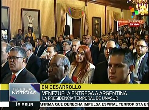 Venezuela entrega Presidencia Pro Témpore de UNASUR a Argentina