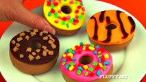 Donut Play-Doh Surprise Eggs Disney Frozen Shopkins Superman Smurfs Chocolate Dessert Toys Fluft