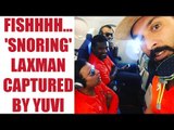 IPL 10: Yuvraj Singh clicks selfie with snoring Laxman, Muralitharan | Oneindia News