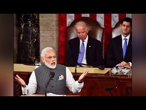 PM Modi jokes about harmony in US Congress, compares with Rajya Sabha | Oneindia News