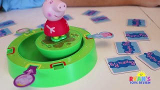 PEPPA PIG TUMBLE & SPIN GAME! Family Fun Game for Kids Egg Surprise Toys! Children Activities memory