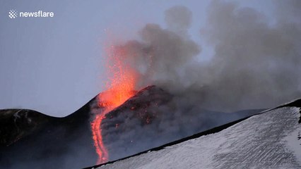 Beautiful volcanic activity on Mount Etna