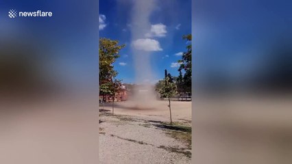 Dust devil swirls in northern Spain
